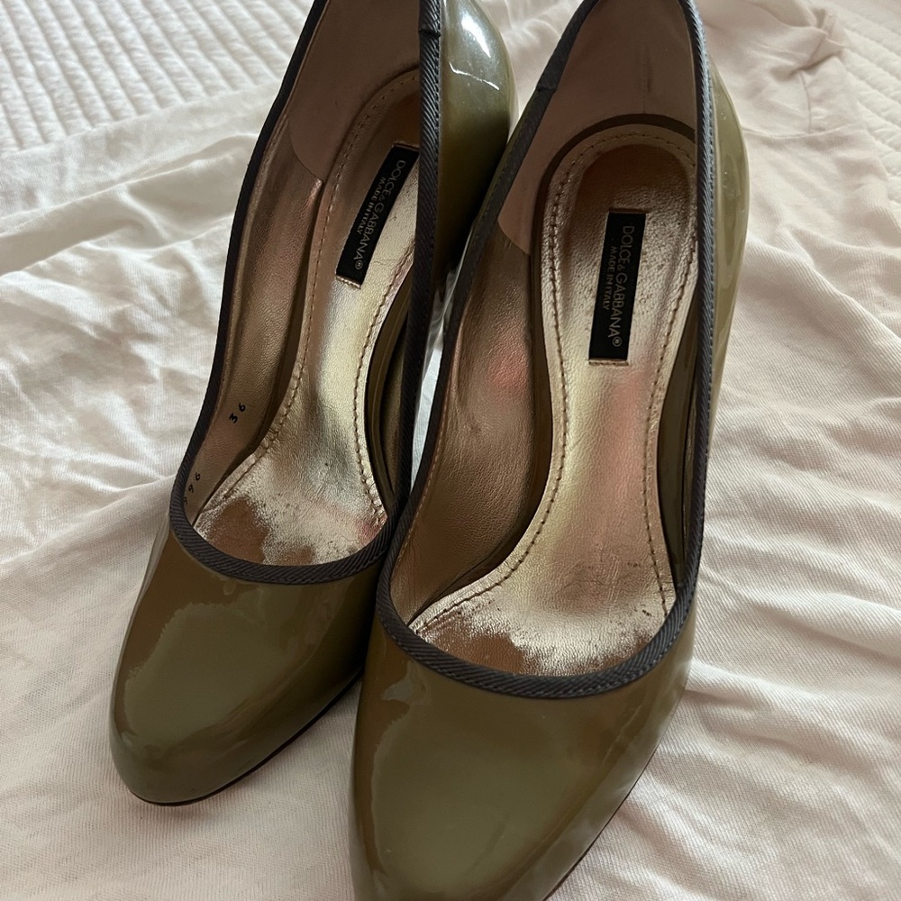 Dolce & Gabbana Olive Green Women's Heels